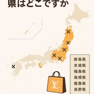 [A] 対応する最寄県の店舗も併記 [B] 店舗撤退の事例年表を小枠で追加 [C] LVの販売方針を補足説明する吹き出し [D] オンラインストア案内リンクの記号も入れる